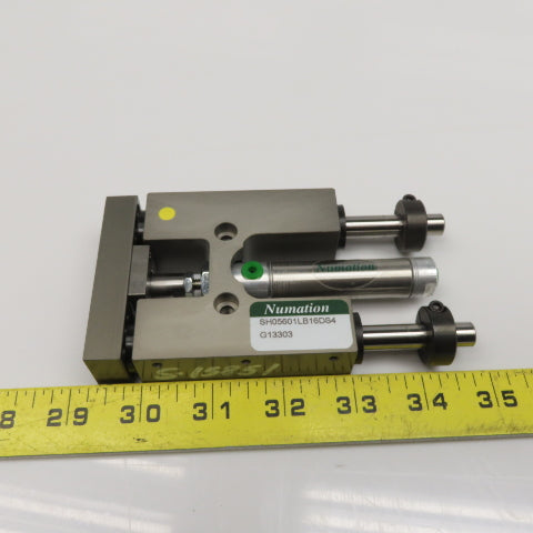 Numation SH05601LB16DS4 1" Stroke 9/16" Bore Pneumatic Linear Slide Plate