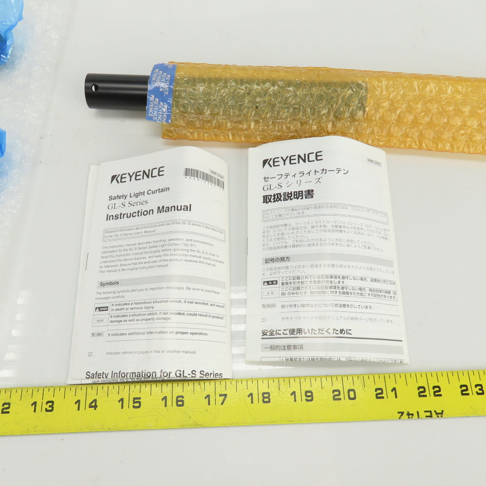 Keyence GL-S12FH Flat Type Safety Light Curtain Set 24VDC  Distance 0.3-6.6'