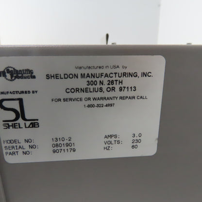 Shel-Lab VWR Scientific 1310-2 Gravity Convention Oven 220V Single Phase
