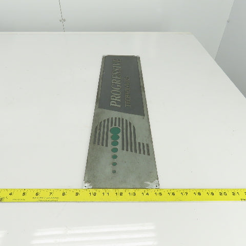 Progressive Technologies 24" x 6" Cast Iron Machine Name Plate Legend Logo