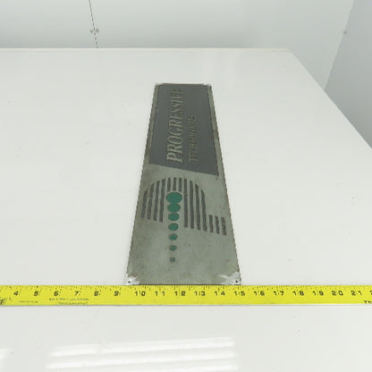 Progressive Technologies 24" x 6" Cast Iron Machine Name Plate Legend Logo