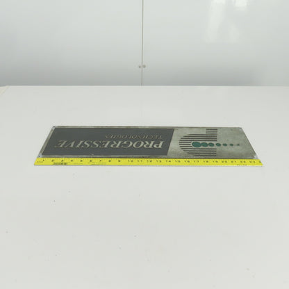 Progressive Technologies 24" x 6" Cast Iron Machine Name Plate Legend Logo