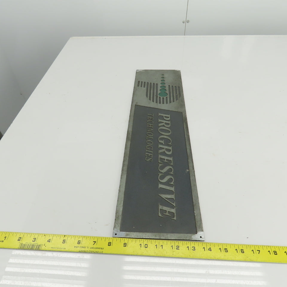 Progressive Technologies 24" x 6" Cast Iron Machine Name Plate Legend Logo