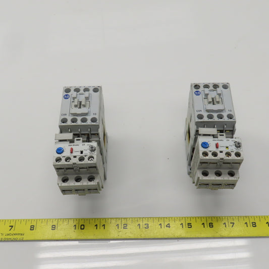 Allen Bradley 100-C09Z*10 Ser A Contactor 600VAC 24VDC Coil W/193-EA1DB Lot Of 2