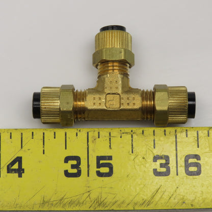 Parker 164P-4 1/4" Brass Compression TEE Fitting 150PSI