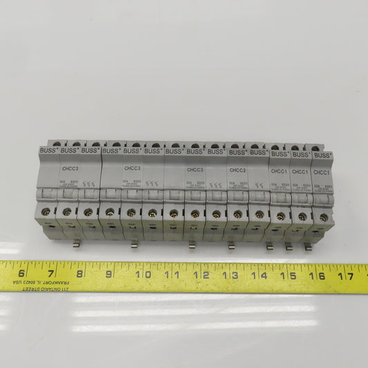 Buss CHCC3/CHCC2/CHCC1 Fuse Holders 30A 600V Lot Of 14