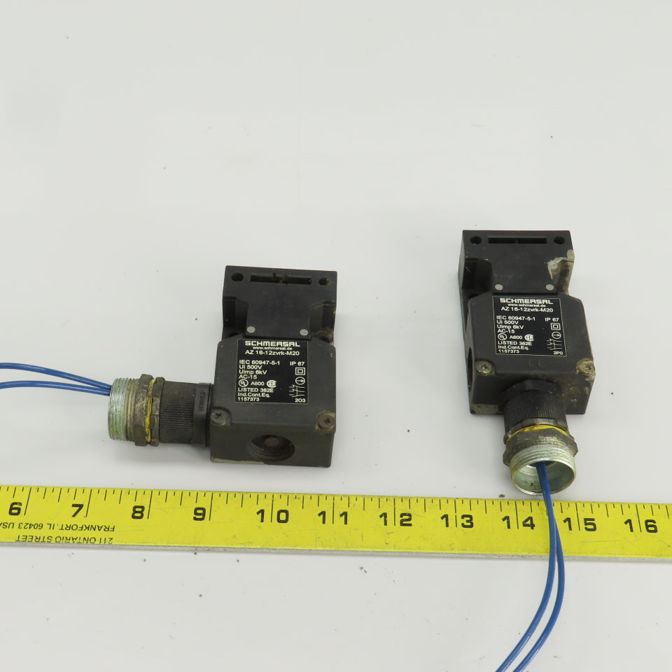 Schmersal AZ 16-12zvrk-M20 Safety Interlock Switch 500V W/Key Lot Of 2