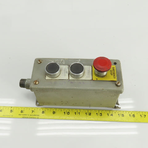 Allen Bradley 800M-XAS 3 Push Button Electrical Enclosure W/ E-Stop Pendant 300V