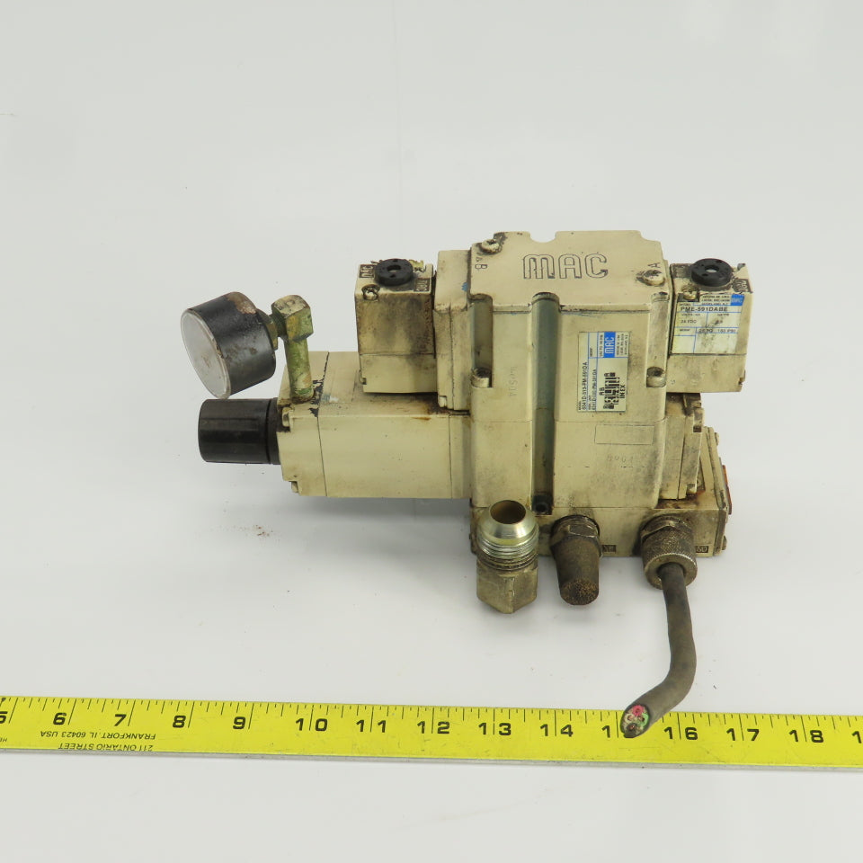 Mac 6341D-000-PM-591DA Pneumatic Solenoid Valve Assy. 24VDC 150PSI 1/2" NPT