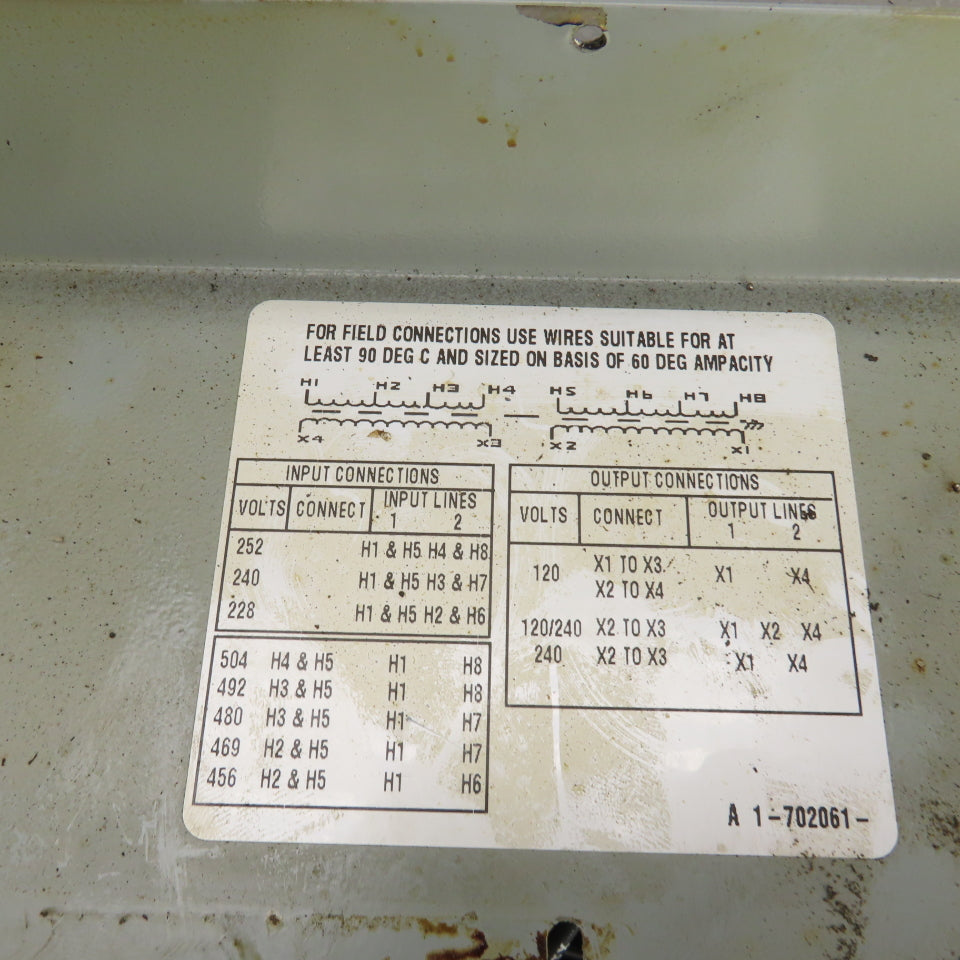 Hevi Duty Style Multi-Tap Transformer 228-504 Pri 120-240 Sec