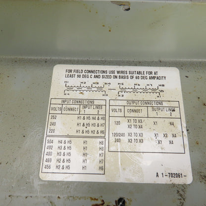 Hevi Duty Style Multi-Tap Transformer 228-504 Pri 120-240 Sec