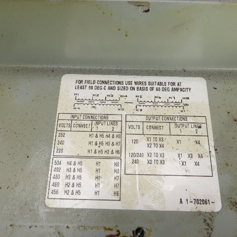 Hevi Duty Style Multi-Tap Transformer 228-504 Pri 120-240 Sec