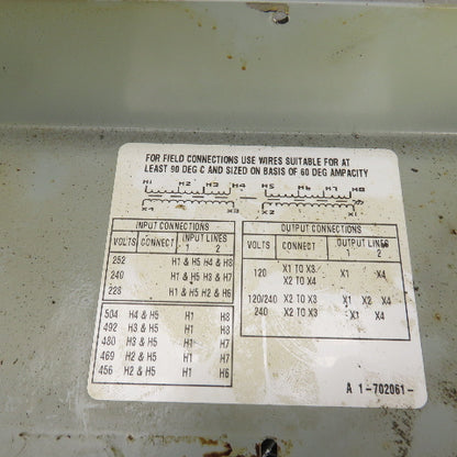 Hevi Duty Style Multi-Tap Transformer 228-504 Pri 120-240 Sec