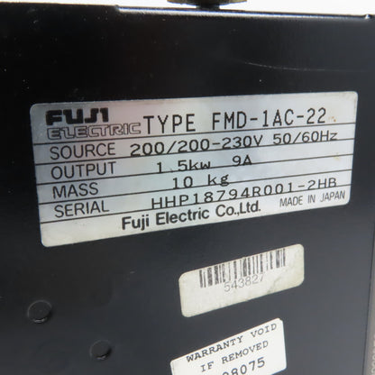 Fuji Electric FMD-1AC-22 200/200-230V 1.5kW 9A Spindle Drive VFD