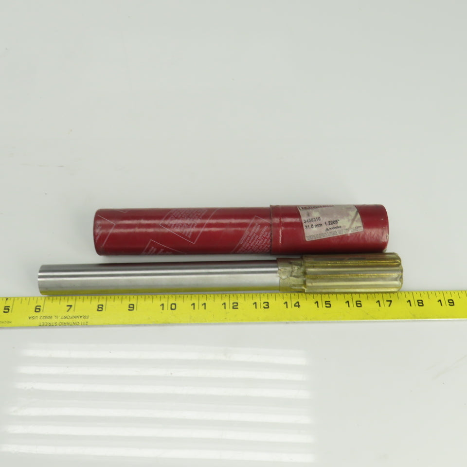 Lexington 3458310 1.2205" Diam Straight 8 Flute Carbide Tipped Chucking Reamer