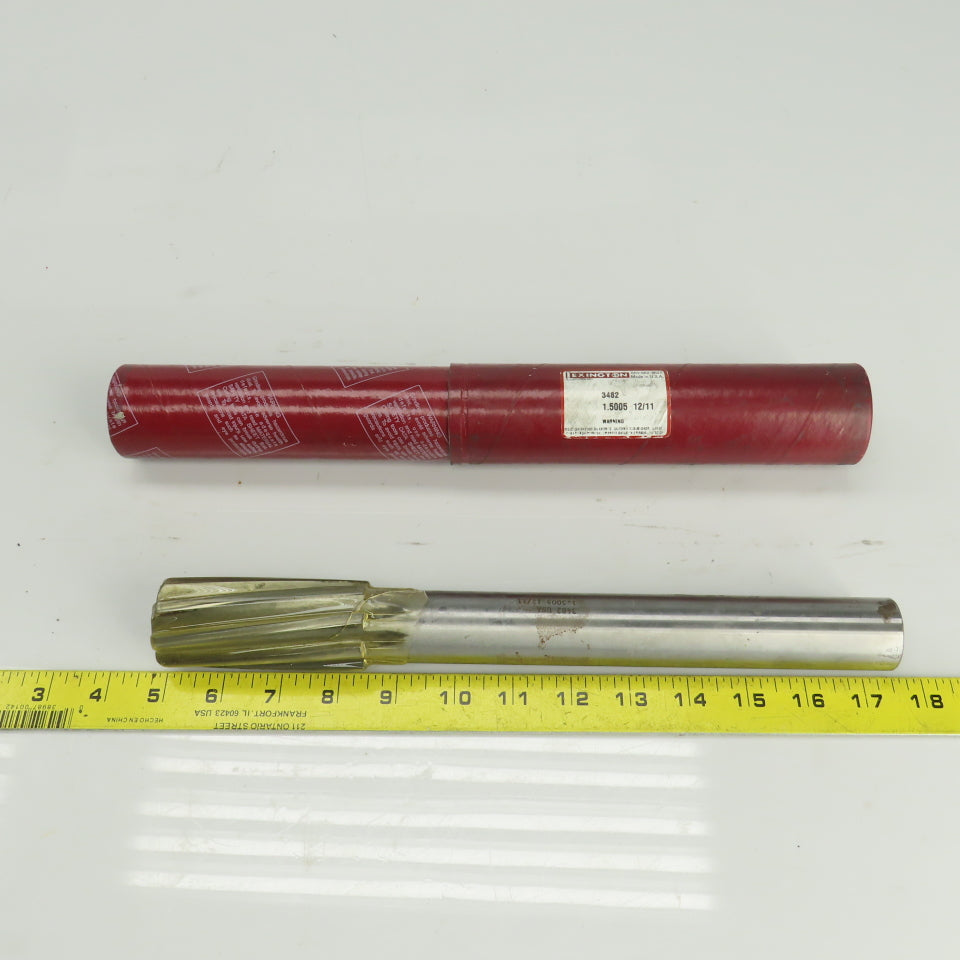 Lexington 3482 1.5005" Diam Spiral 8 Flute Carbide Tipped Chucking Reamer