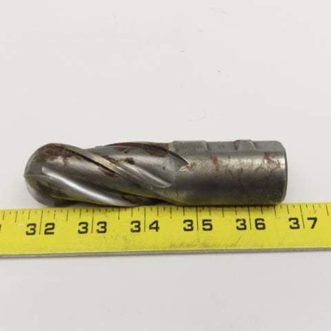 1-1/4" Diam. 2-3/4" LOC 4 Flute Spiral Ball Nose End Mill HSS 1-1/4" Weldon