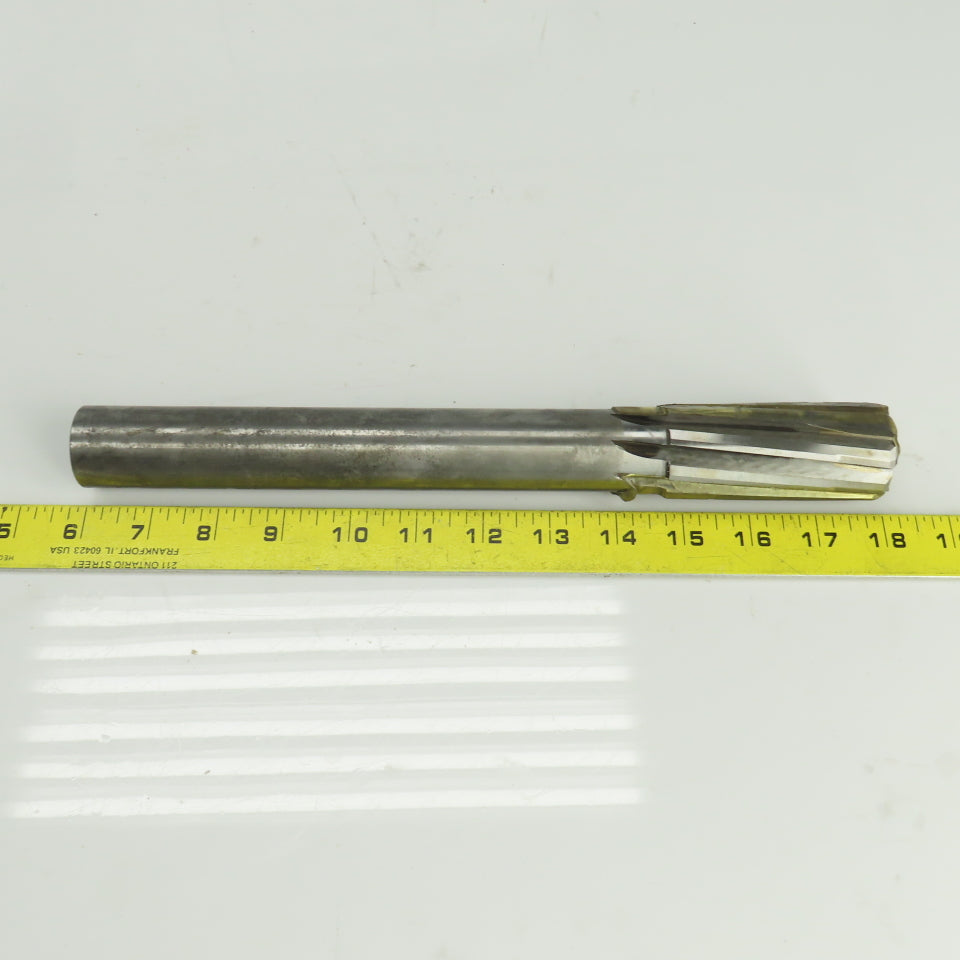 Hannibal 1.3792" Diam Spiral 8 Flute Carbide Tipped Chucking Reamer 1-1/4" Shank
