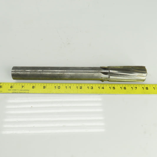 Hannibal 1.3792" Diam Spiral 8 Flute Carbide Tipped Chucking Reamer 1-1/4" Shank