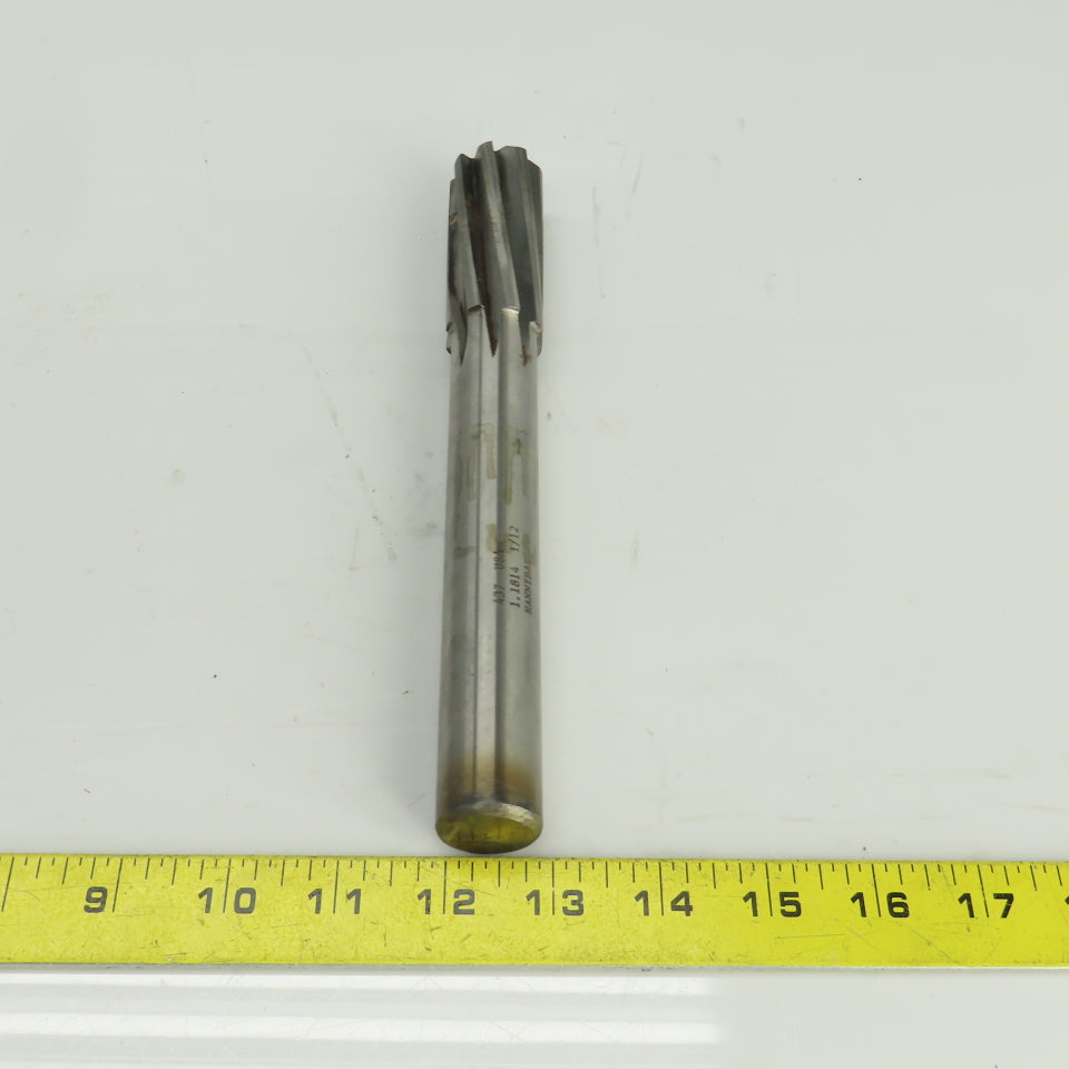 Hannibal 437 1.1814" Diam Spiral 8 Flute Carbide Tipped Chucking Reamer