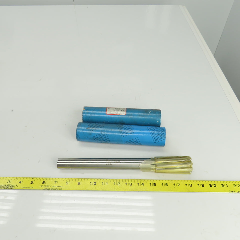 R.R.T. 2420 1.2565" Diam Spiral 8 Flute Carbide Tipped Chucking Reamer