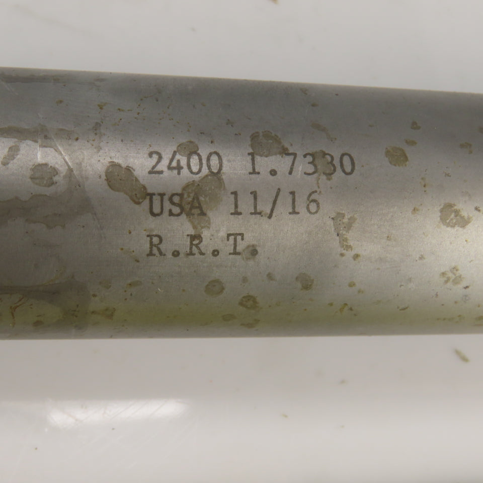 R.R.T. 2400 1.7330" Diam Straight 10 Flute Carbide Tipped Chucking Reamer