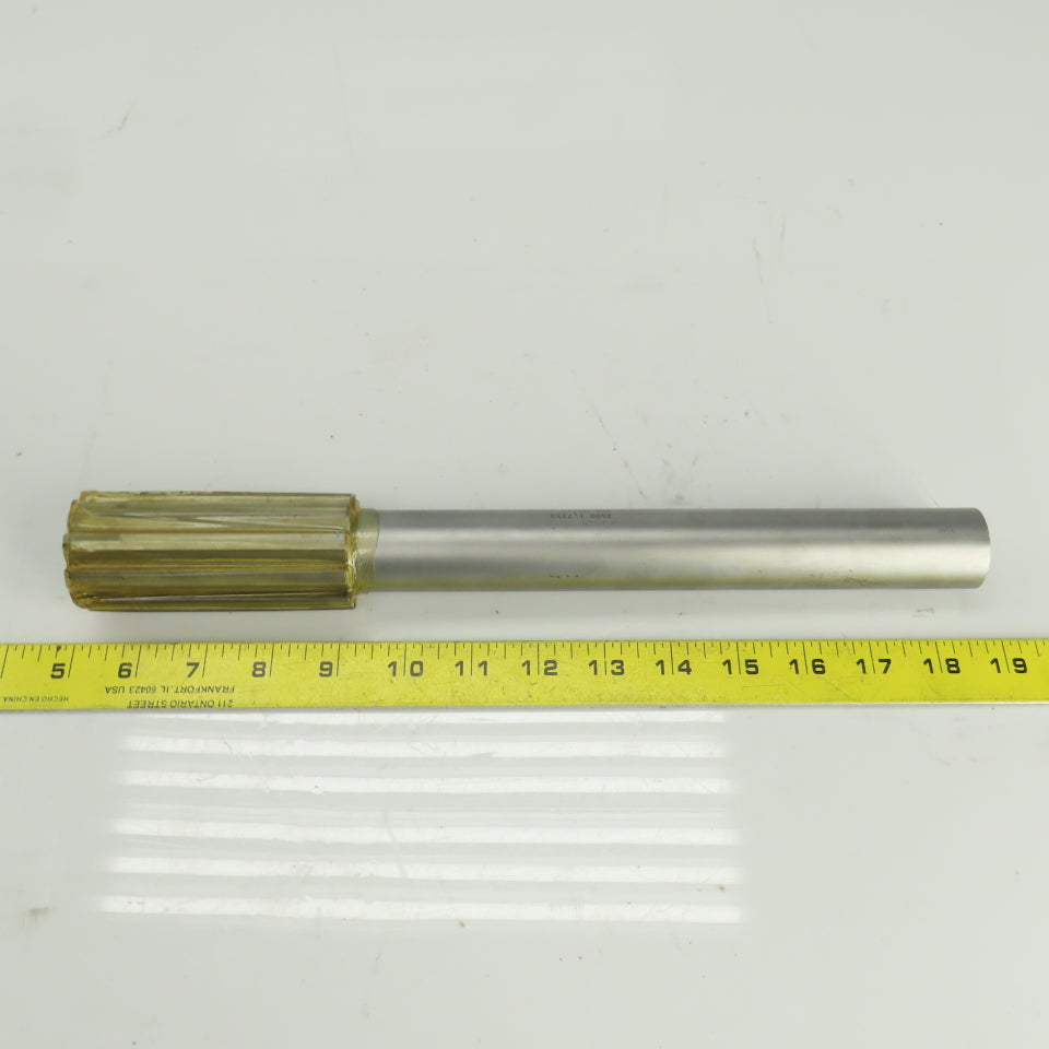 2400 1.7330" Diam Straight 10 Flute Carbide Tipped Chucking Reamer