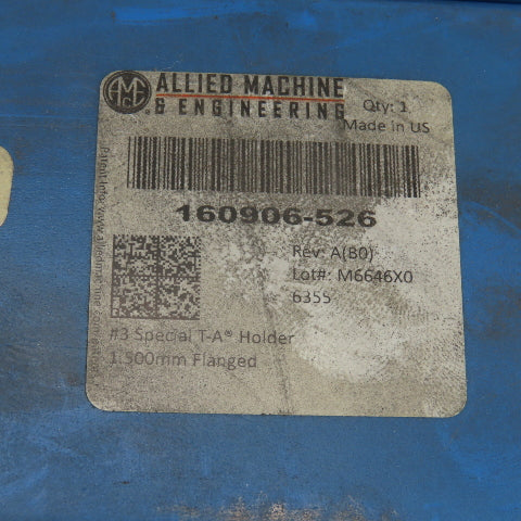 Acme 160906-526 Rev.A Coolant Thru 44mm Pilot Spade Drill Holder W/45° Chamf