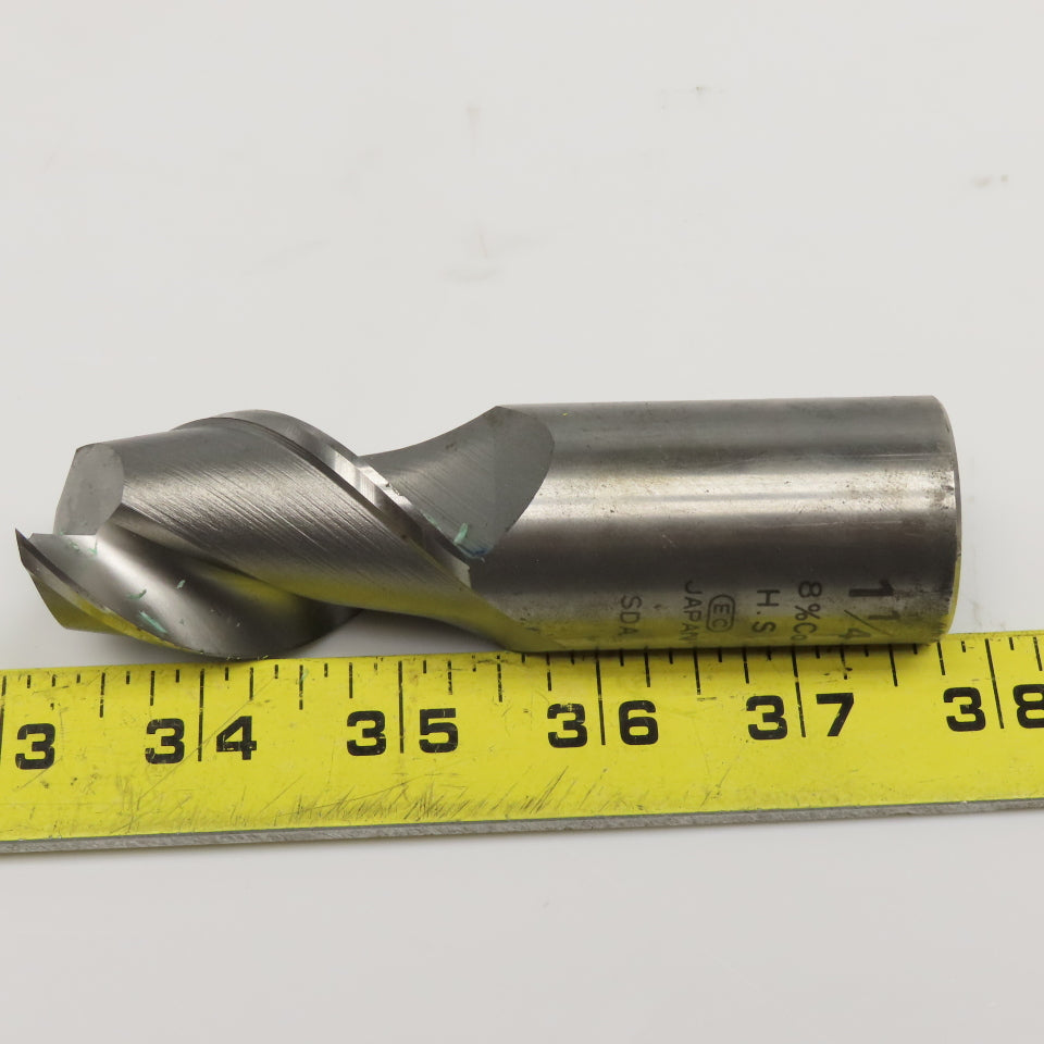 1-1/4" Diam. 2" LOC 2 Flute Spiral 1-1/4" Weldon Shank End Mill