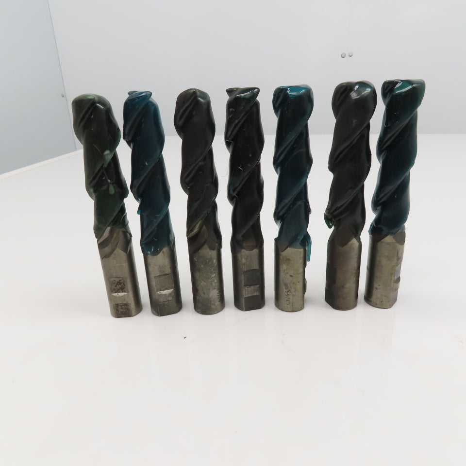 1" Ground To 63/64" OD. 4" LOC 2 Flute Spiral 1" Weldon Shank End Mill Lot Of 7