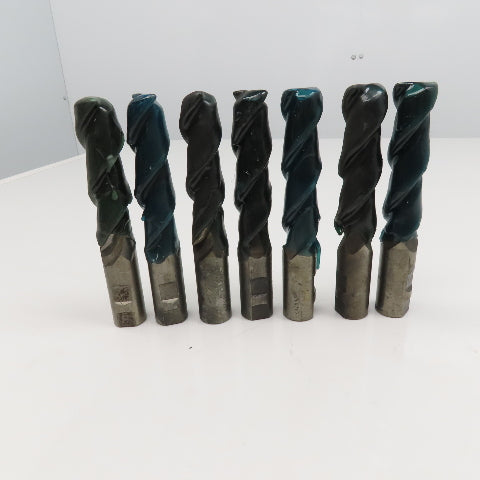 1" Ground To 63/64" OD. 4" LOC 2 Flute Spiral 1" Weldon Shank End Mill Lot Of 7