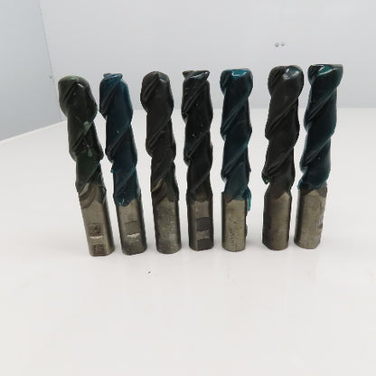 1" Ground To 63/64" OD. 4" LOC 2 Flute Spiral 1" Weldon Shank End Mill Lot Of 7