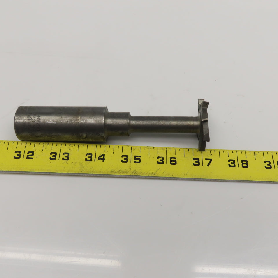 Fukuda Seiko 1-1/2" x 1/4" Stagger Tooth Slot Cutter 1" Weldon 3" Projection