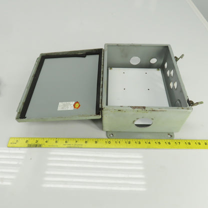 Hoffman 10" x 8" x 4" Hinged Door Electrical Enclosure W/ Back Plate 12&13 Enc