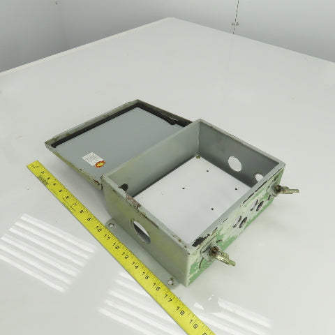 Hoffman 10" x 8" x 4" Hinged Door Electrical Enclosure W/ Back Plate 12&13 Enc
