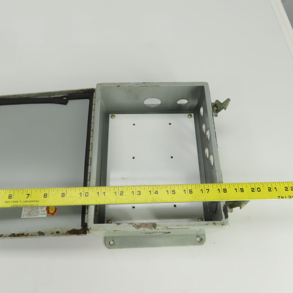 Hoffman 10" x 8" x 4" Hinged Door Electrical Enclosure W/ Back Plate 12&13 Enc