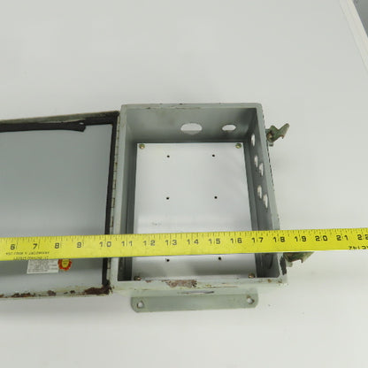 Hoffman 10" x 8" x 4" Hinged Door Electrical Enclosure W/ Back Plate 12&13 Enc