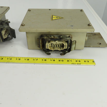 Harting HS12 7" x 6" x 3" Electrical Enclosure W400V 16A 6 Pin Connector Lot/3