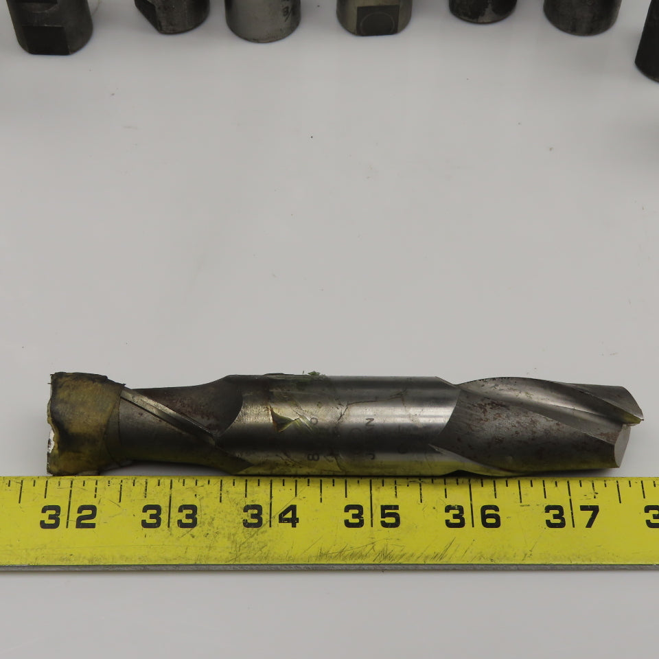 Misc. Lot 2 Flute Spiral End Mill Cutters 1-3/8" 1" Weldon Mixed Lot 10