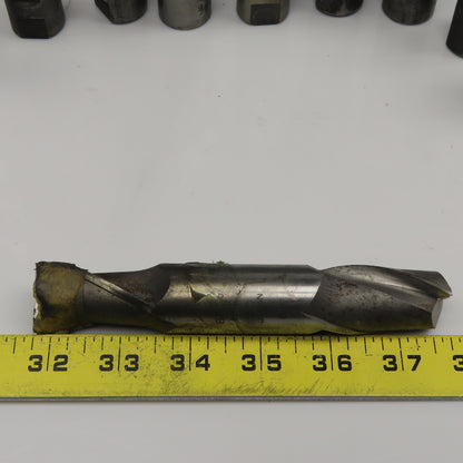 Misc. Lot 2 Flute Spiral End Mill Cutters 1-3/8" 1" Weldon Mixed Lot 10