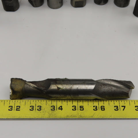Misc. Lot 2 Flute Spiral End Mill Cutters 1-3/8" 1" Weldon Mixed Lot 10