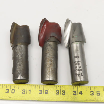 Misc. Lot 2 Flute Spiral End Mill Cutters 1-3/8" 1" Weldon Mixed Lot 10