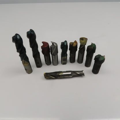 Misc. Lot 2 Flute Spiral End Mill Cutters 1-3/8" 1" Weldon Mixed Lot 10