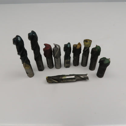 Misc. Lot 2 Flute Spiral End Mill Cutters 1-3/8" 1" Weldon Mixed Lot 10