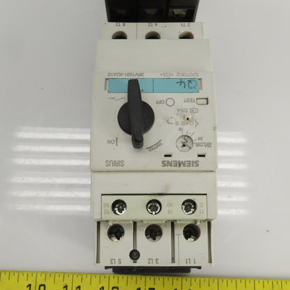 Siemens 3RV1031-4DA10 Manual Motor Starter 5HP 380-480VAC W/Overload 18-24A Trip