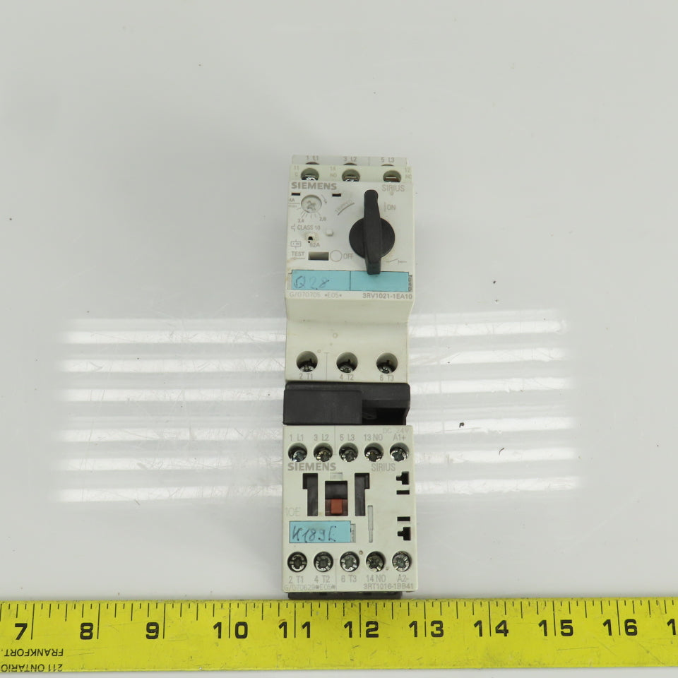 Siemens 3RV1021-1EA10 Manual Motor Starter 400-690V W/Overload 2.8-4A