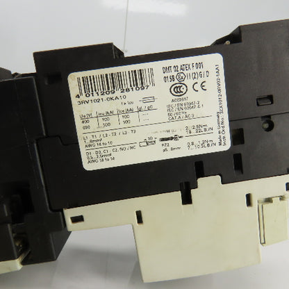 Siemens 3RV1021-0KA10 Manual Motor Starter 400-690V W/Overload 0.9-1.25A