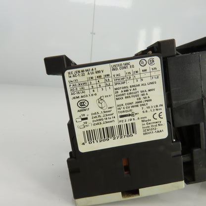 Siemens 3RV1021-0KA10 Manual Motor Starter 400-690V W/Overload 0.9-1.25A