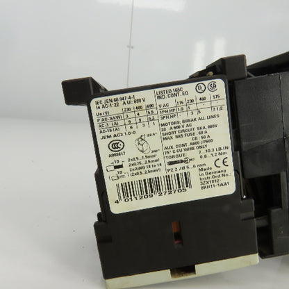 Siemens 3RV1021-0KA10 Manual Motor Starter 400-690V W/Overload 0.9-1.25A