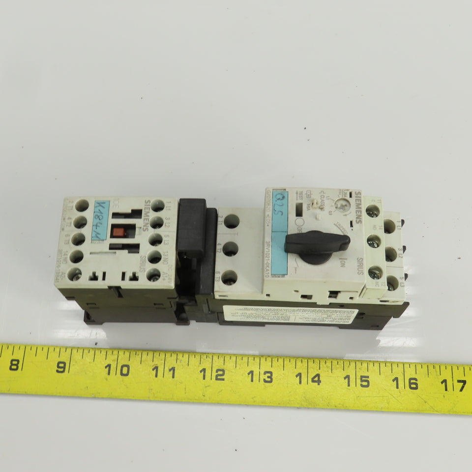 Siemens 3RV1021-0KA10 Manual Motor Starter 400-690V W/Overload 0.9-1.25A